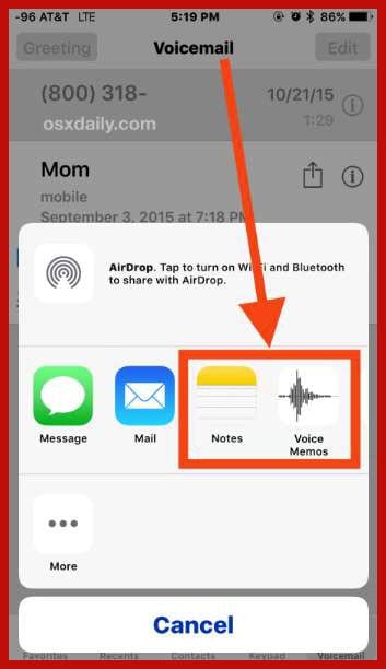 save voicemail on iphone