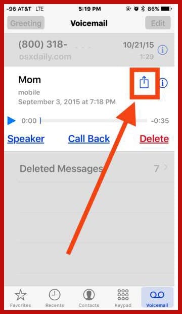 save voicemail on iphone
