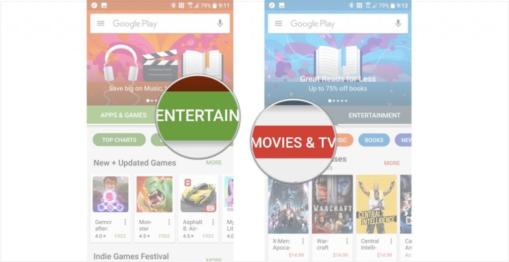 how to browse movies Google play