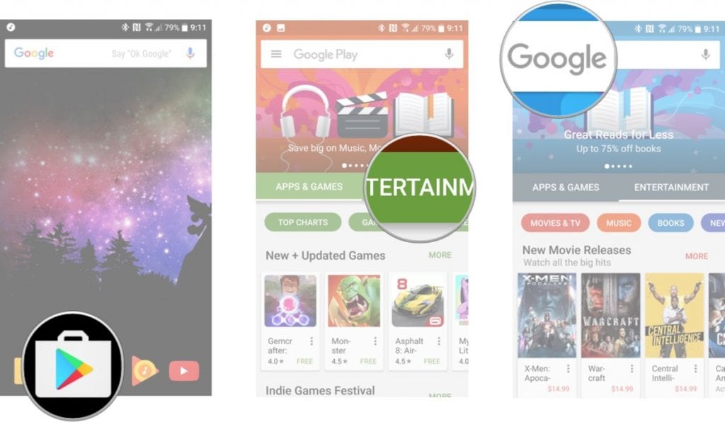 search for movies on Google Play