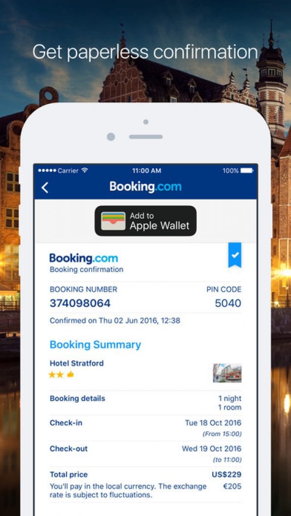 Booking.com travel app