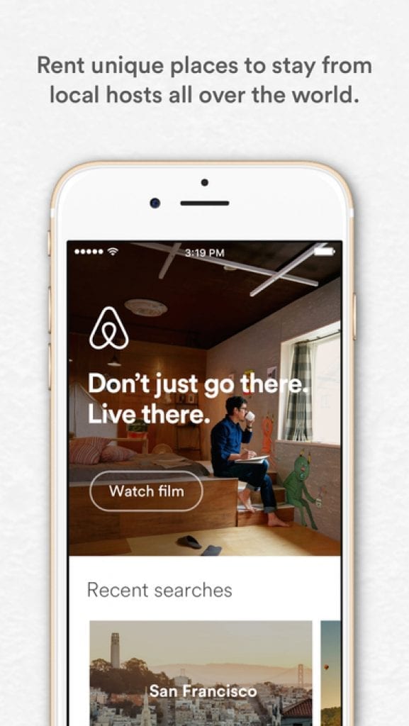 Airbnb travel app