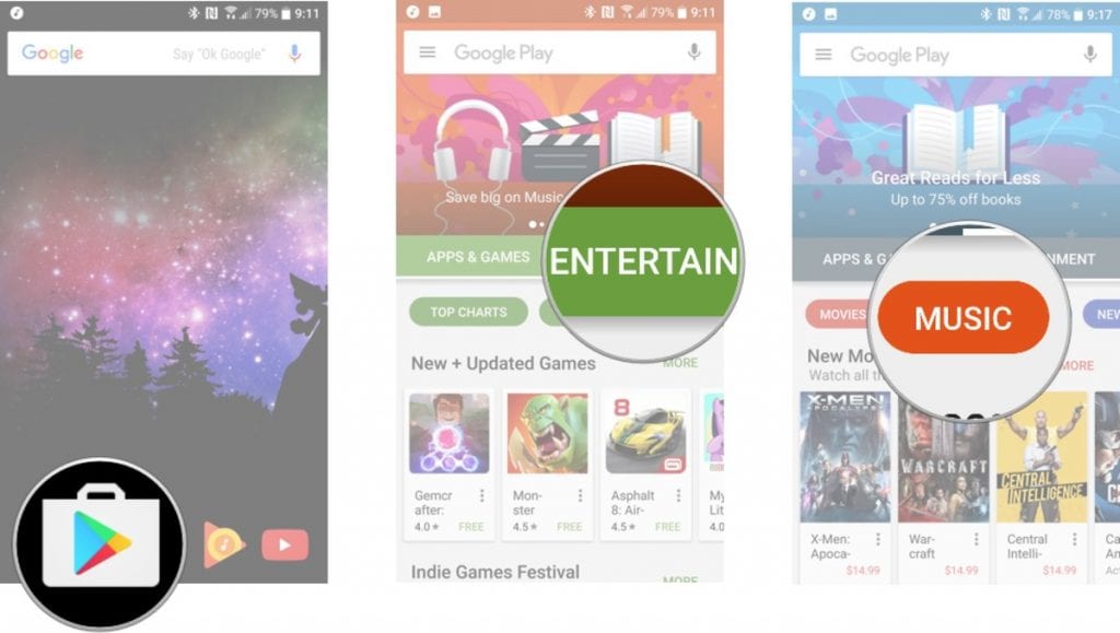 how to search for music Google Play