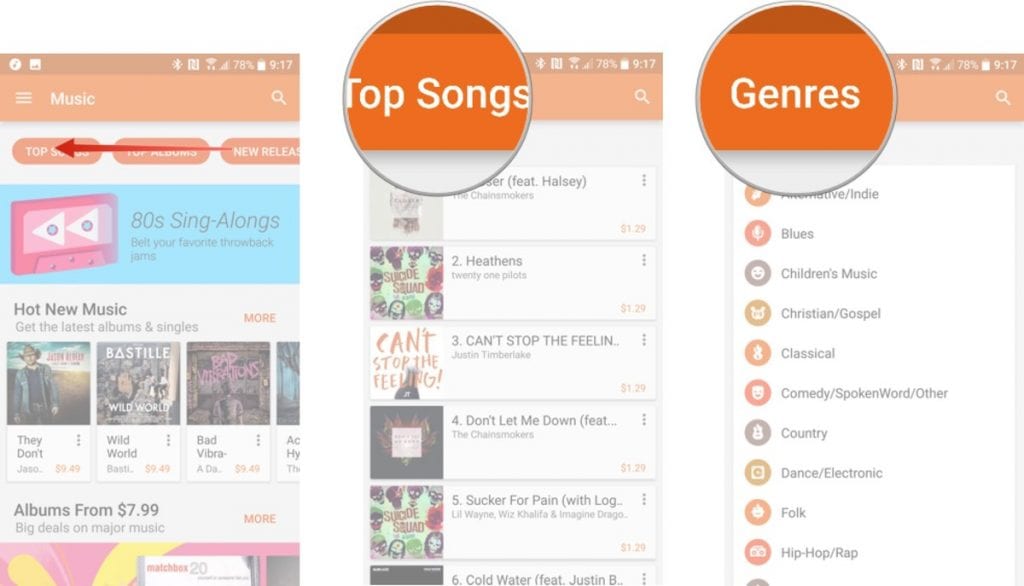 how-to-browse-music google Play
