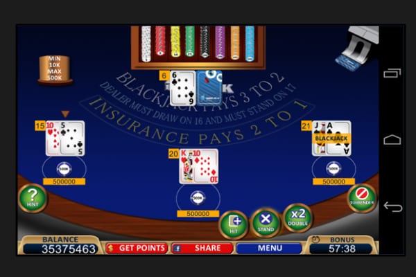 blackjack21 free casino screenshot