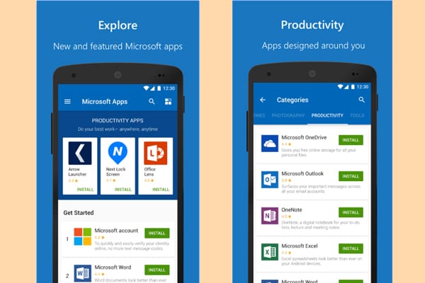 microsoft apps screenshot