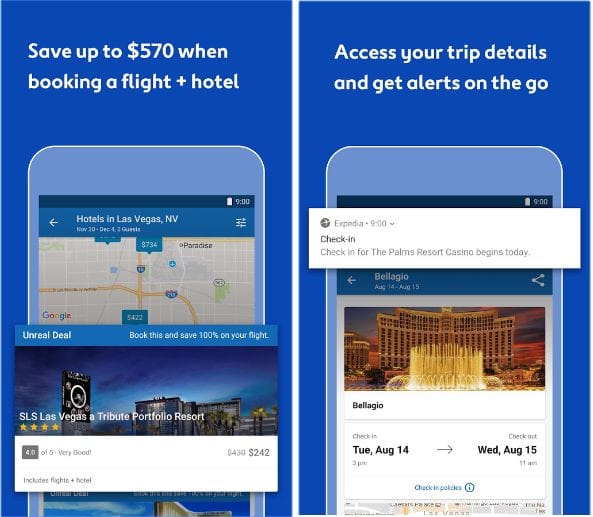 Expedia Hotels, Flights and Cars app