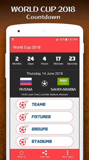 World Cup 2018 app