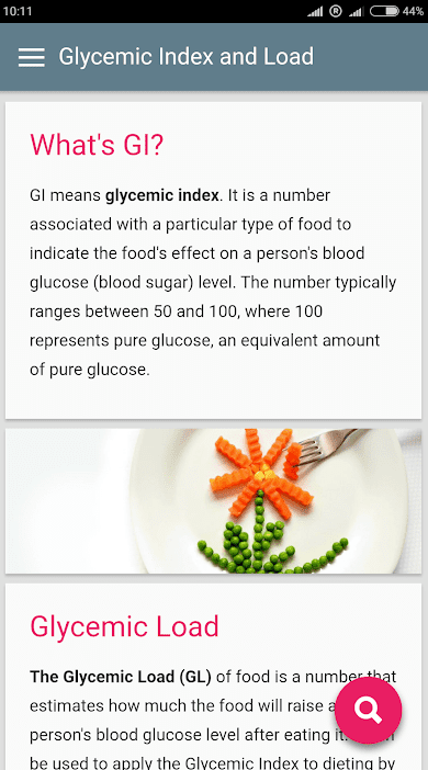 Glycemic Index & Load app