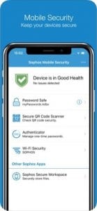 Sophos Mobile Security screen
