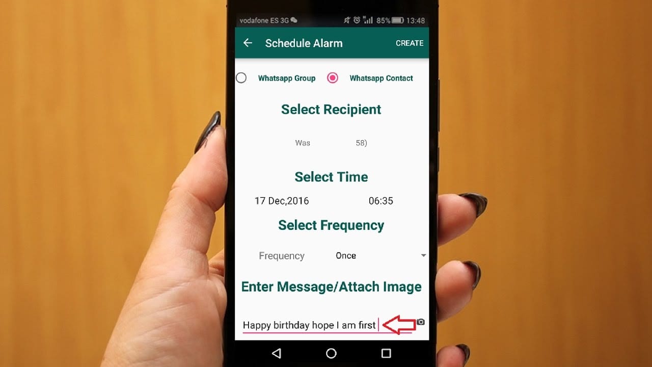 Message sending time