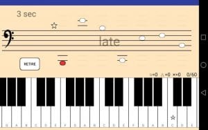 Music notes training for piano score