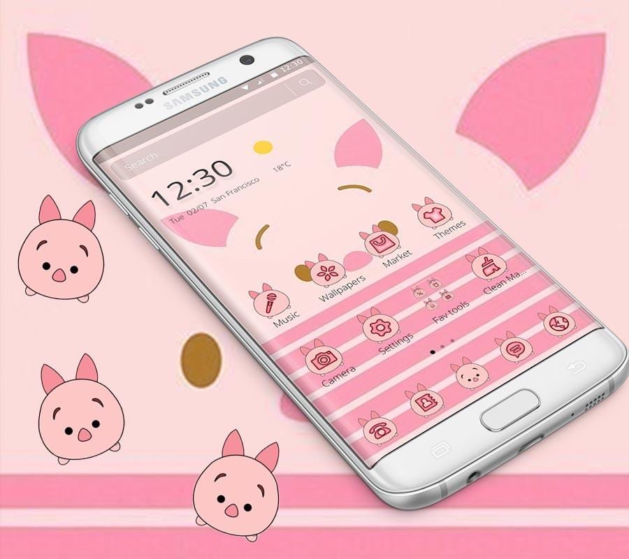 pink cute piggy theme2