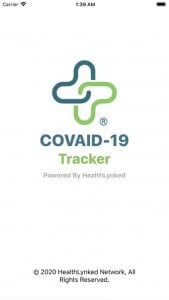 HealthLynked COVID-19 Tracker screen 1